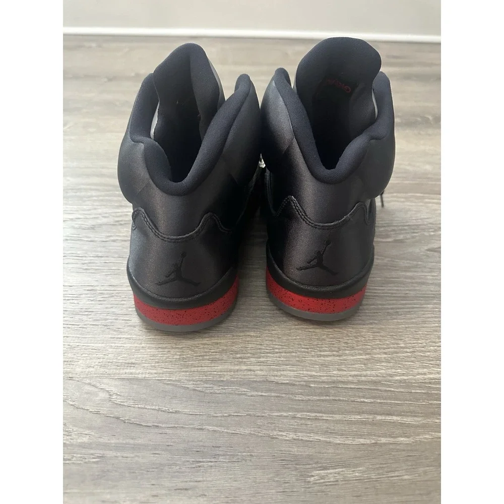 NIKE Air Jordan 5 Satin Bred Retro High OG Sneakers Black University Red Mens 12